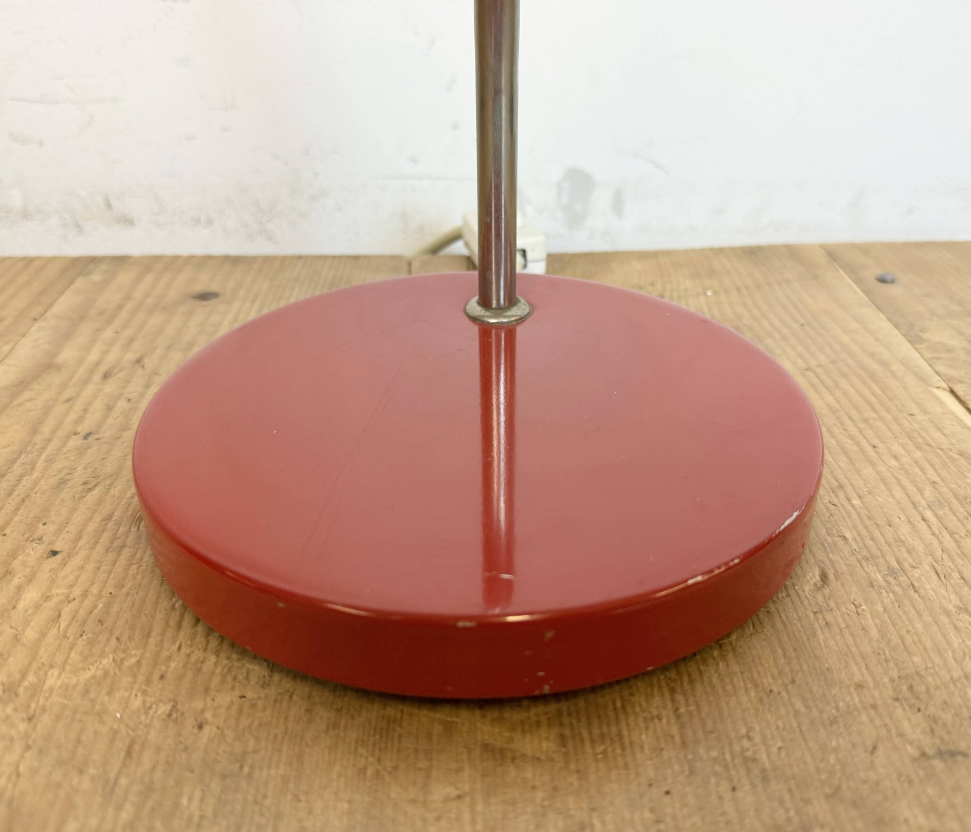 Vintage red east german table lamp from aka leuchten, 1970s