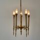 Brass chandelier with 5 light arms, Italy, 1960s