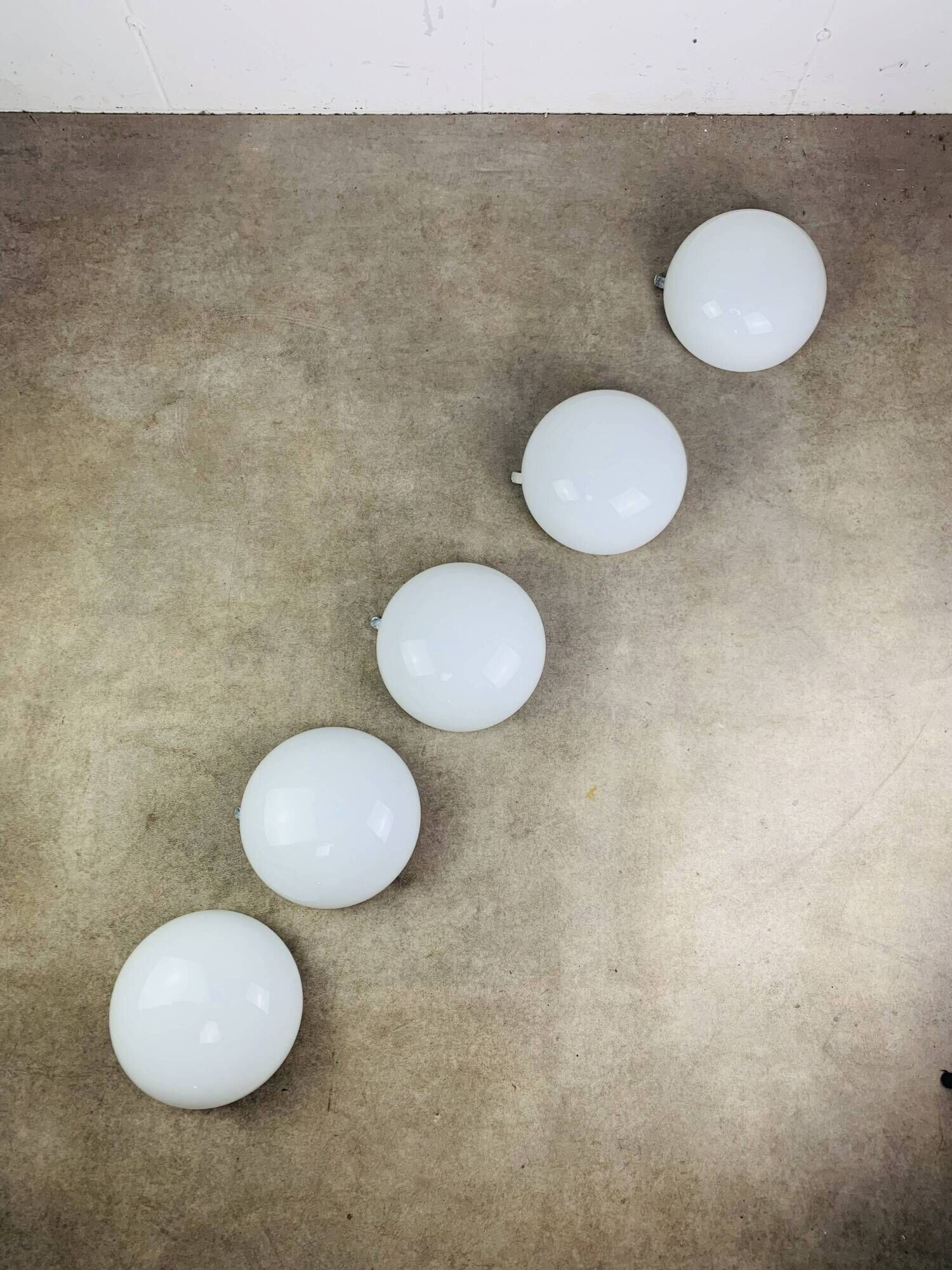 5 opaline ball sconces, half spheres, ceiling lights
