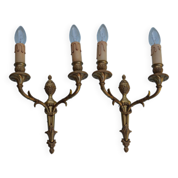 2 appliques en bronze sculpté