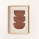 Duo of terracotta abstract paintings on paper signed Eawy.