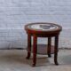 Table d'appoint Art Déco danoise des années 1930 en acajou cubain et carreaux en mosaïque