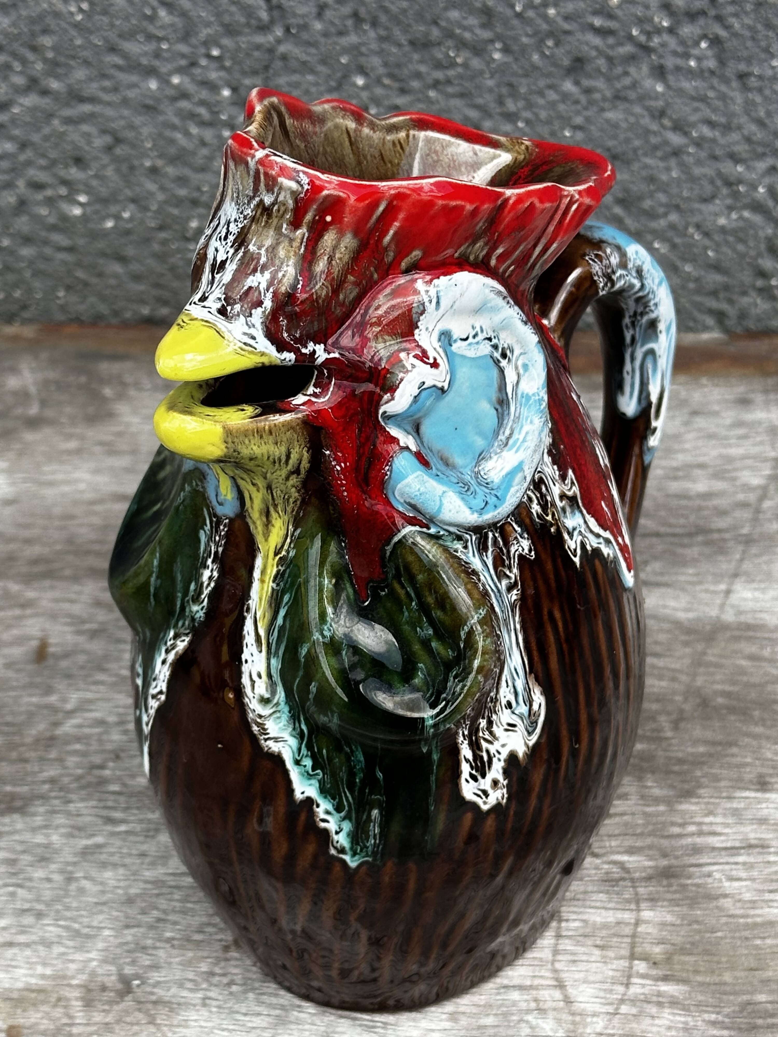 Vallauris Ceramic Rooster Pitcher - 1970s - H 20 cm