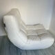 White leather armchair Château d’Ax – vintage design