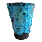 Vase en céramique lave bleu turquoise