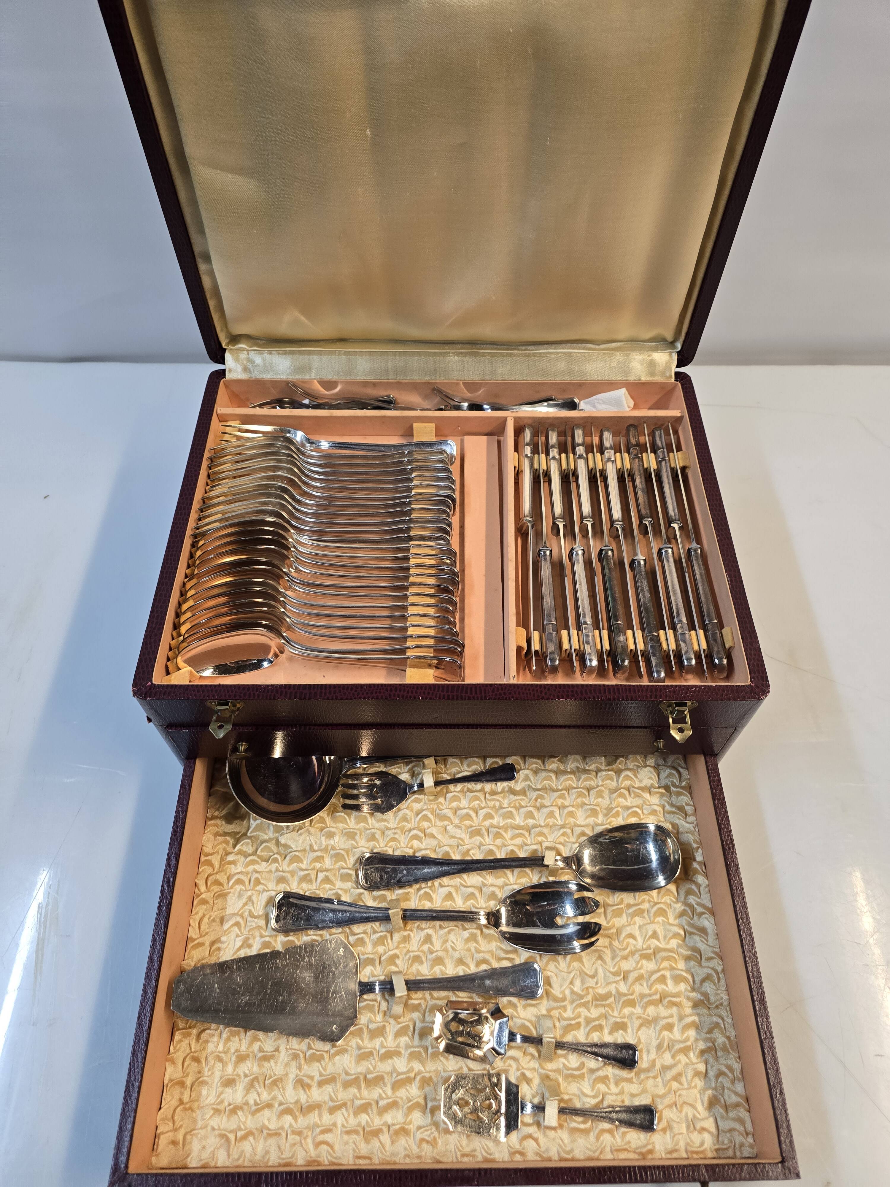 Mid-20th Century Silver Metal Cutlery Set