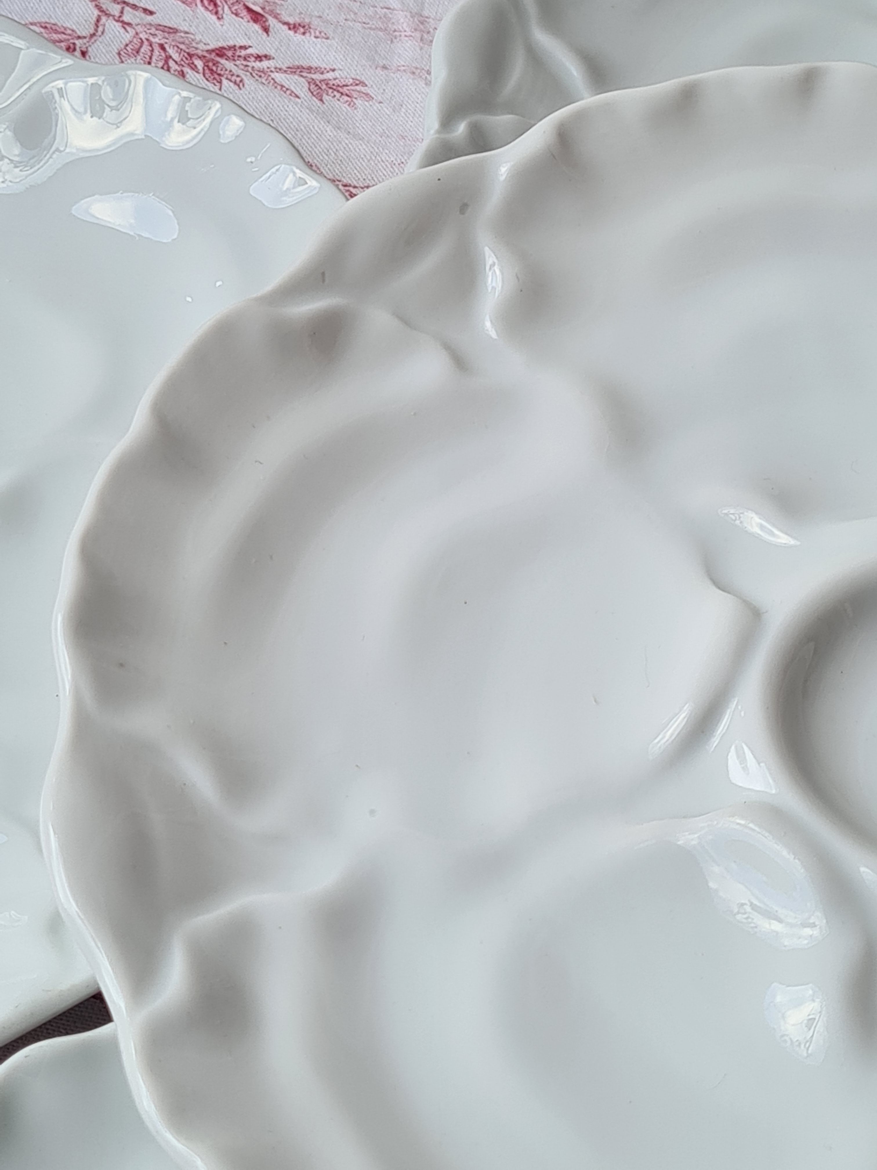 Nine Bavarian porcelain oyster plates