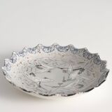 Japanese Meiji Period Light Blue Porcelain Dish with Cranes