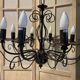 Old large chandelier ceiling light wrought iron popular art deco retro antique france