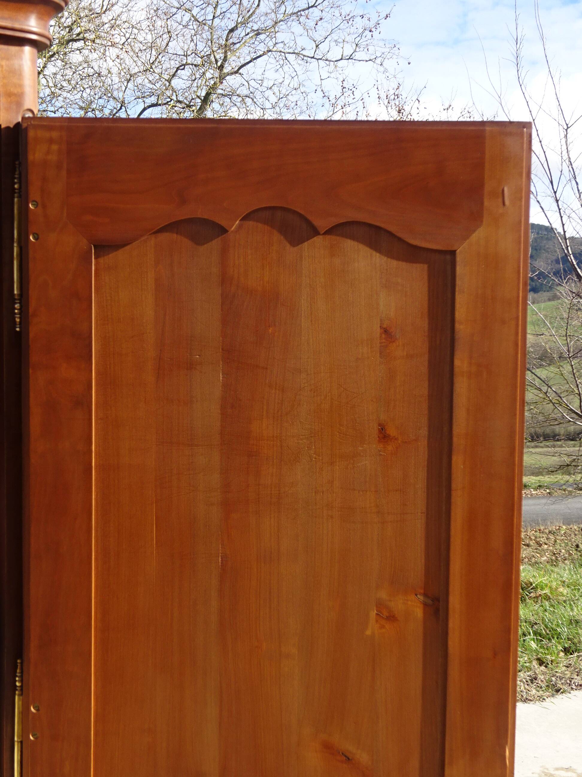 Louis XV style bonnetière in solid cherry wood