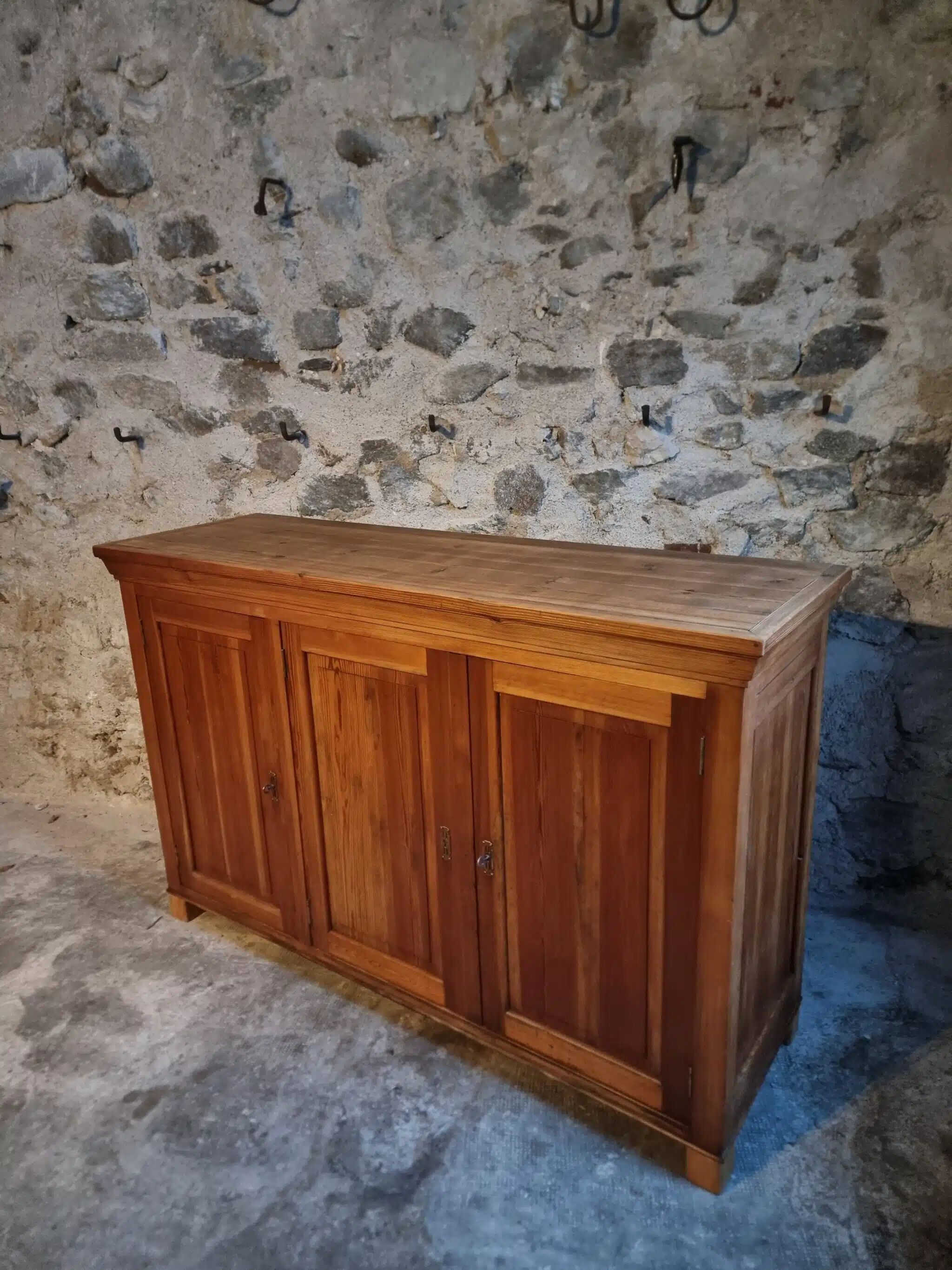 Vintage French pine buffet / Shop counter, 1930s