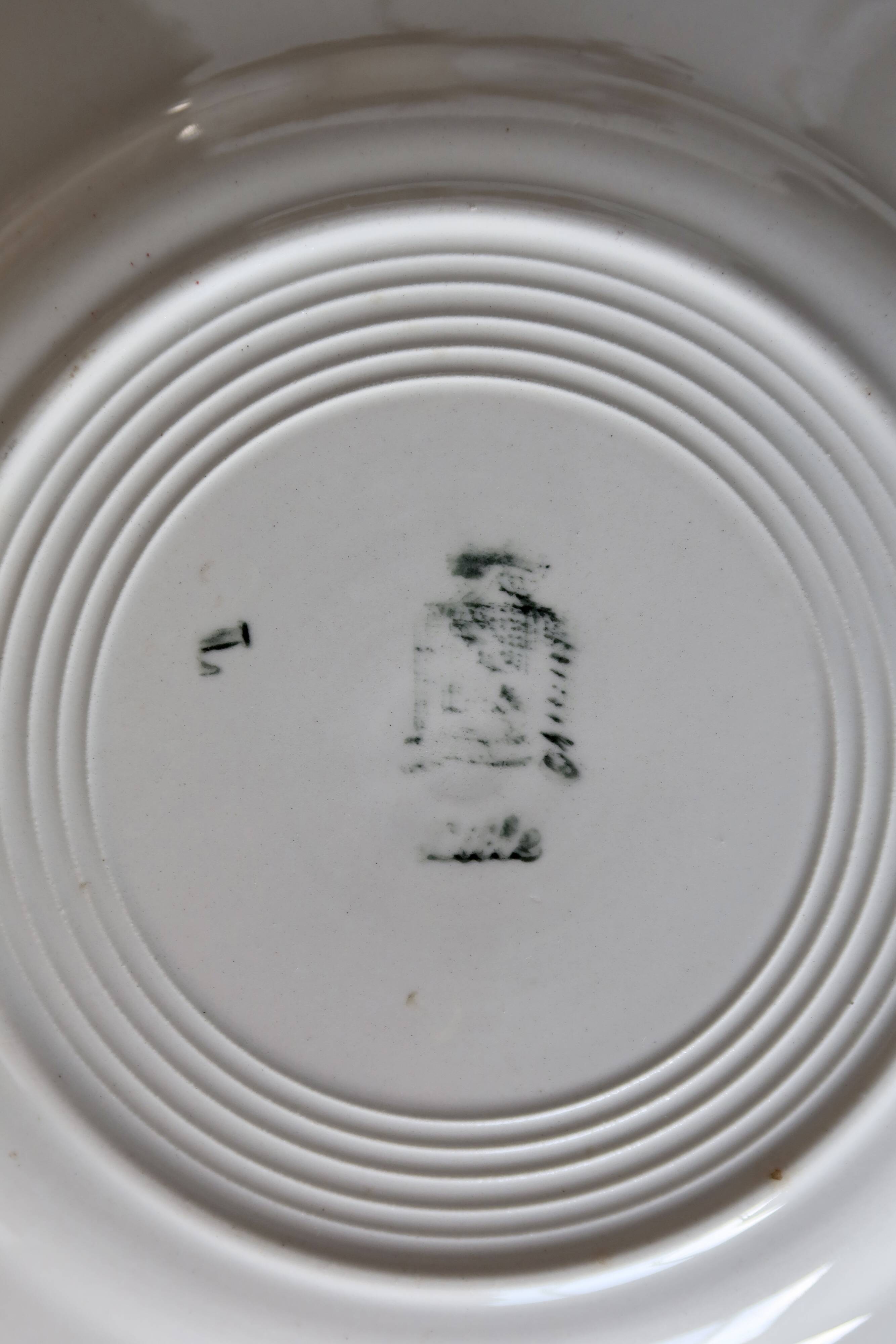 4 vintage earthenware dessert plates - Small floral pattern