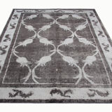 Grey overdyed persian rug traditional handmade persian carpet- 198x285cm