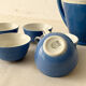 Blue and white Saint-Amand coffee service