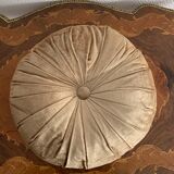 Coussin velours rond lamé or