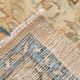 Tapis Persan Ancien Grand Format – Laine Nouée Main, Tons Beige & Bleu