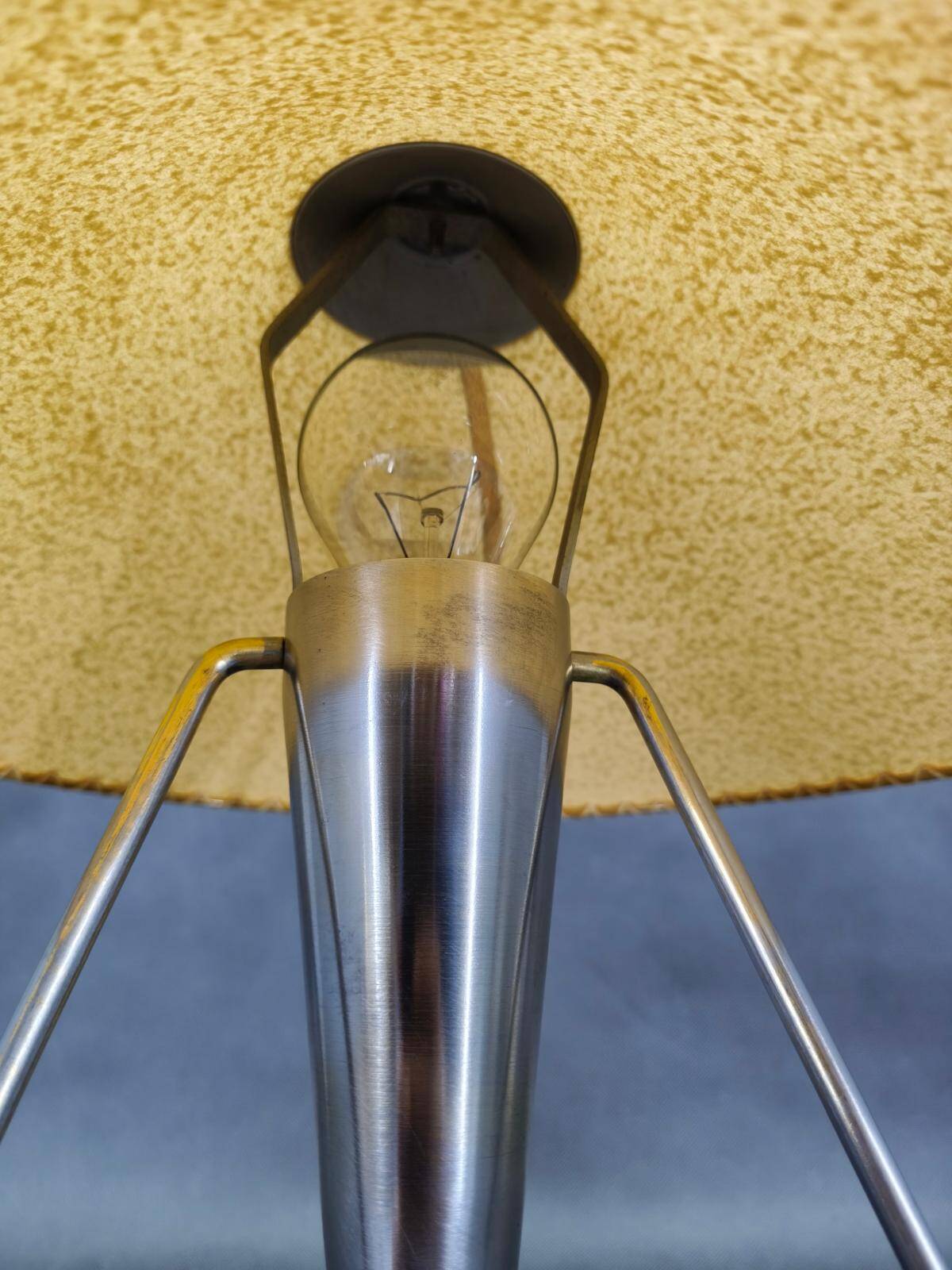 Helena Frantová Table Lamp, Chrome and Paper Shade, Czechoslovakia 1960s