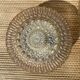 Vintage round ceiling light in amber glass
