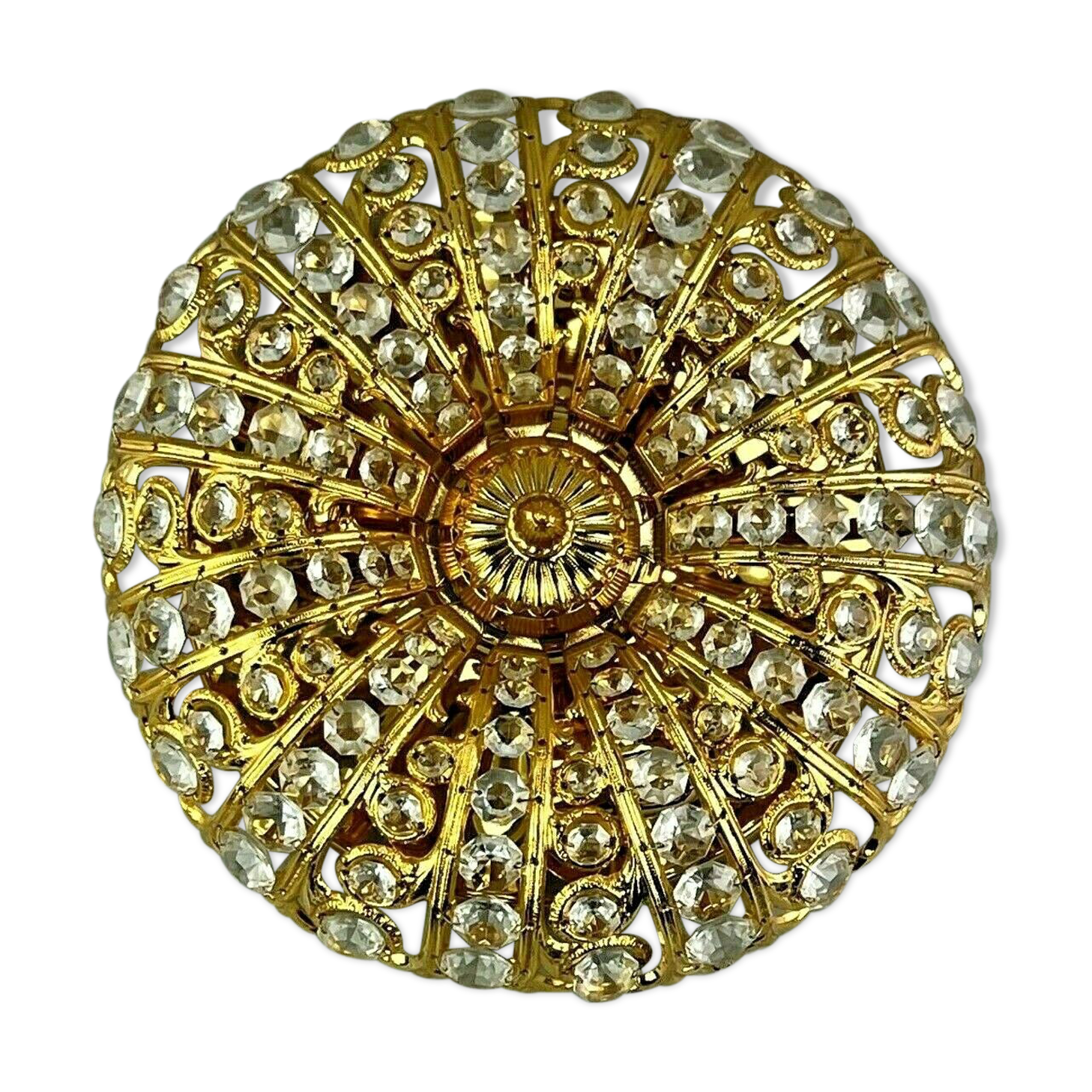 60s 70s lamp Peris Andreu S.A. Riper Plafoniere ceiling lamp Brass Glass