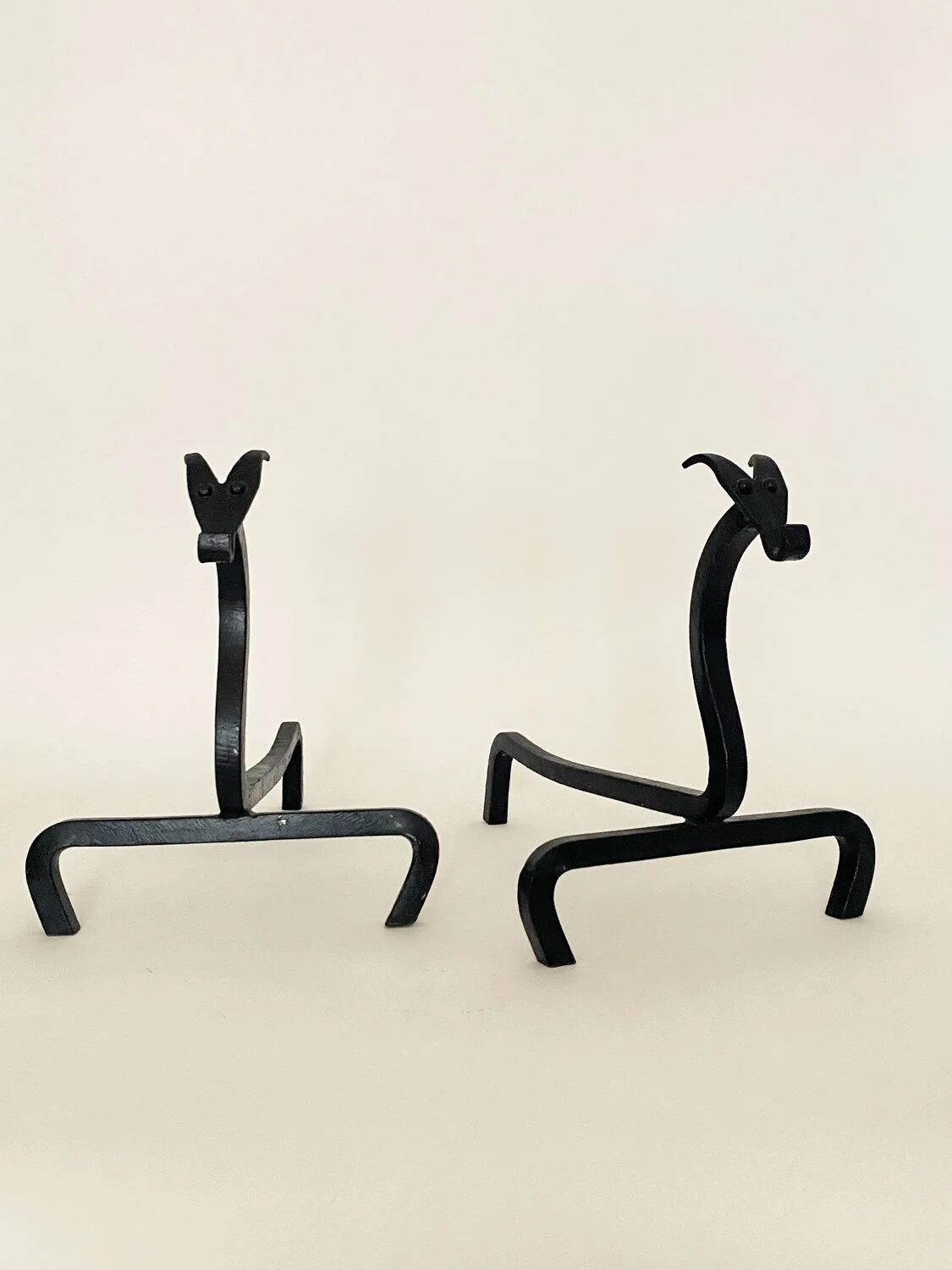 Pair of zoomorphic andirons