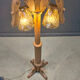 Rustic oak and Murano glass floor lamp, 1960s