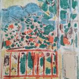 Lithographie originale signée-numérotée, vue de la terrasse, Andre Cottavoz, 12/125