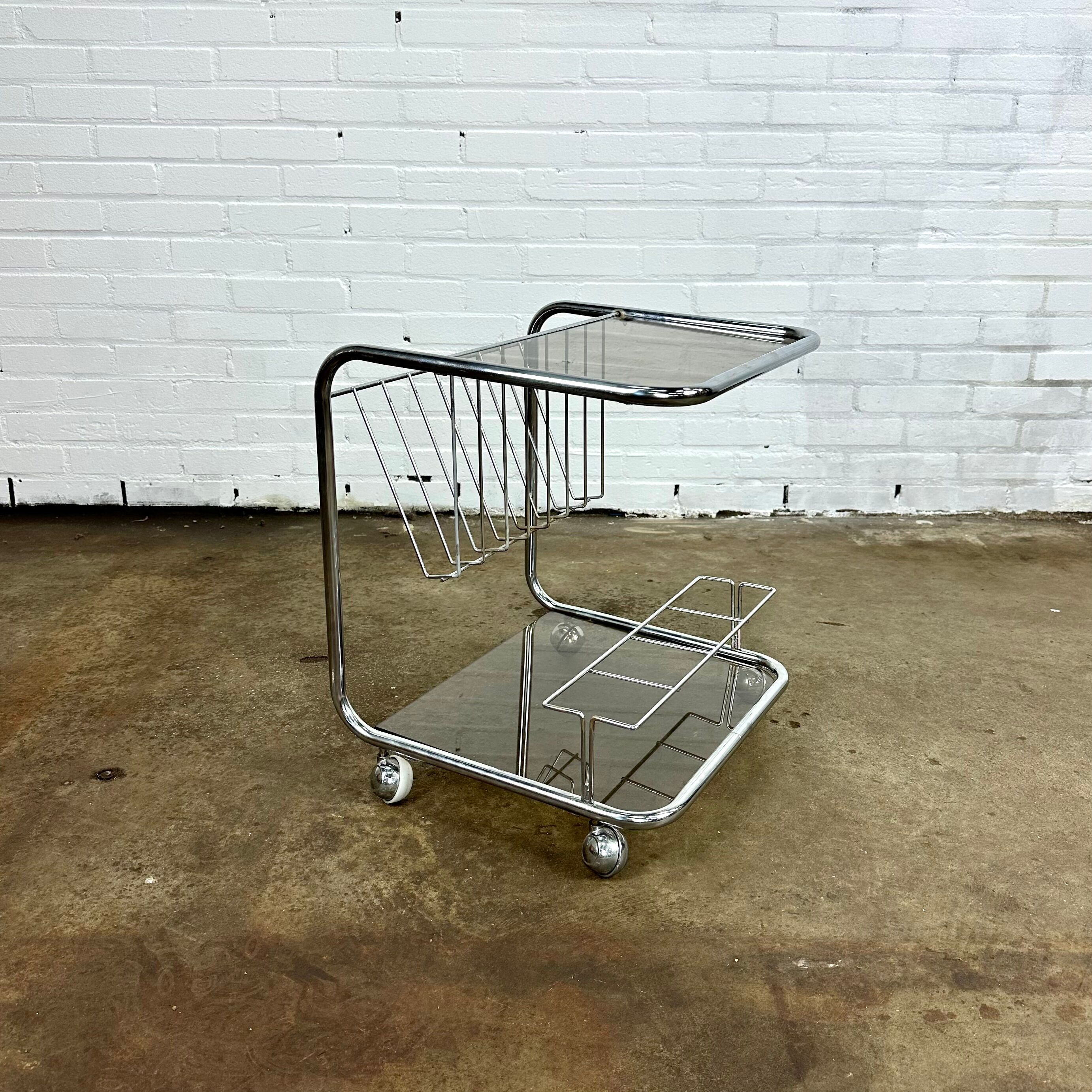 Chrome serving trolley