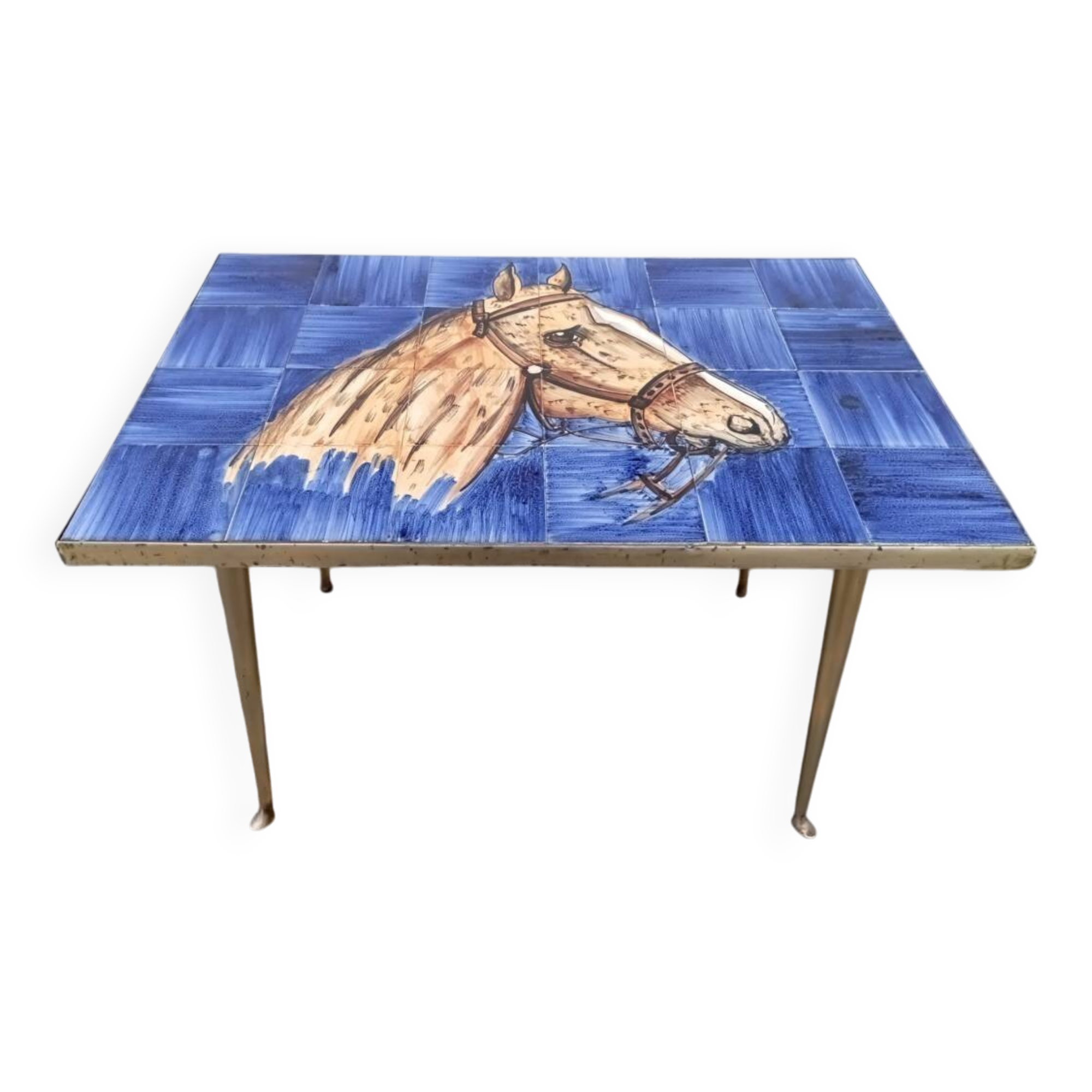 50s ceramic horse coffee table