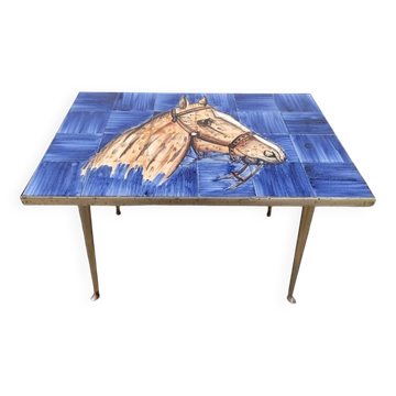 Table basse céramique cheval années 50