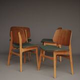 Model 155 Shell Chairs by Børge Mogensen for Søborg Møbelfabrik. Denmark