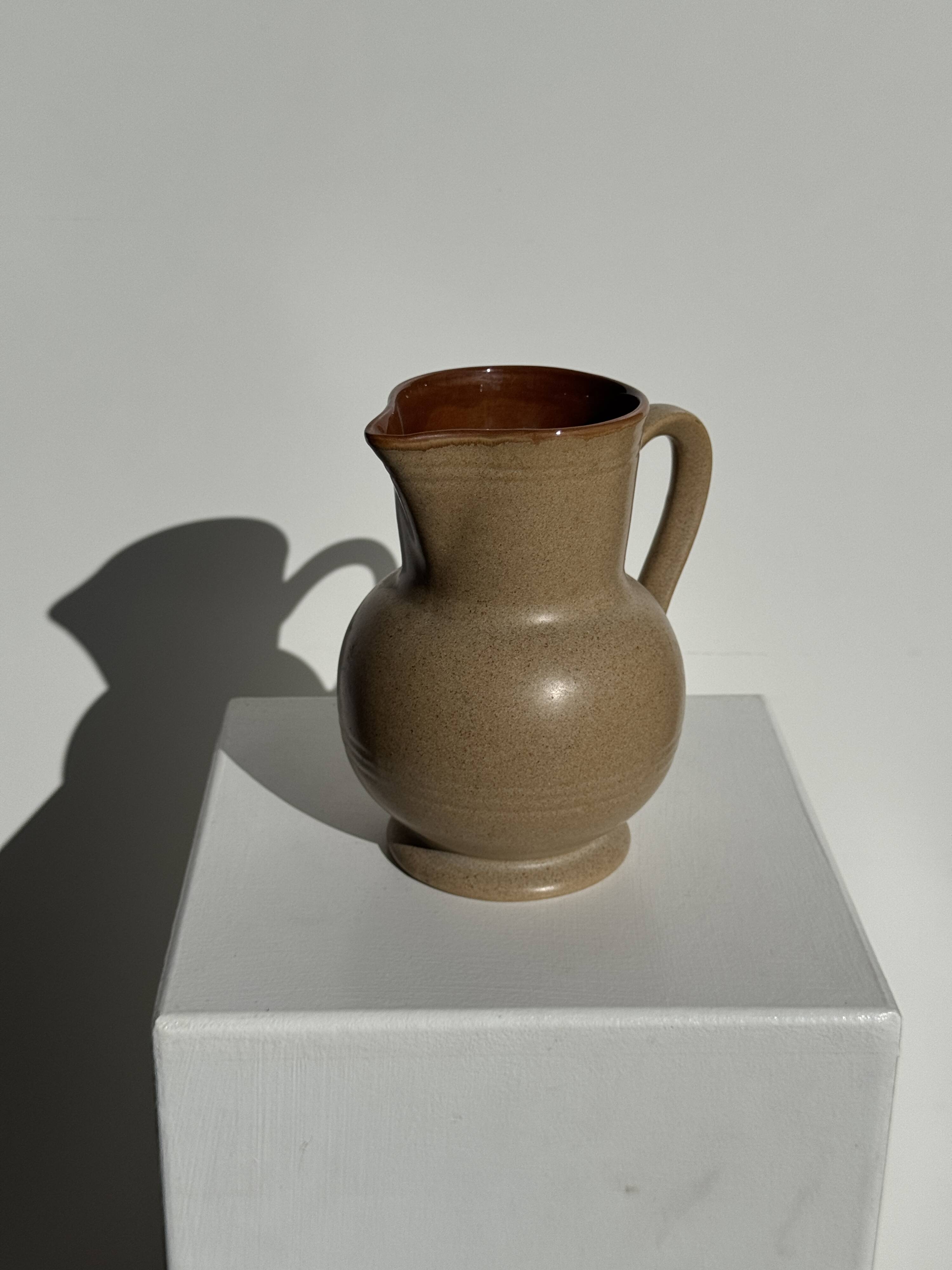 Vintage stoneware round carafe