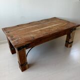Rectangular coffee table in solid acacia and fittings