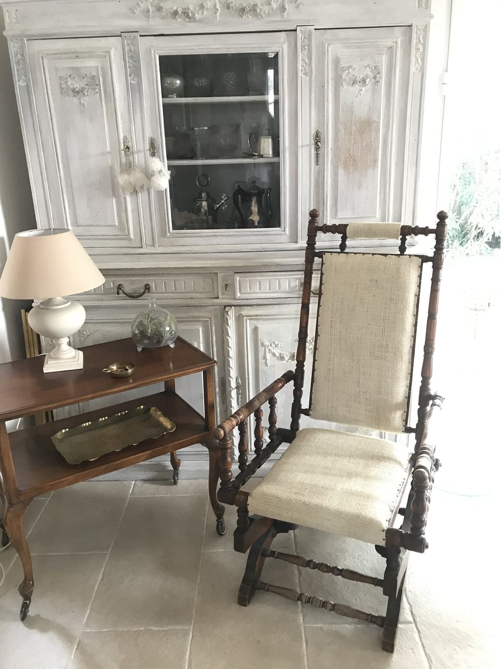 English rocking chair turned wood