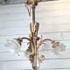 Bronze chandelier with 3 tulips in the shape of roses