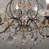 Lustre bronze cristal rose années 1950