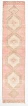 3x13 Pink & Brown Long Classic Vintage Runner Rug, 92x415Cm