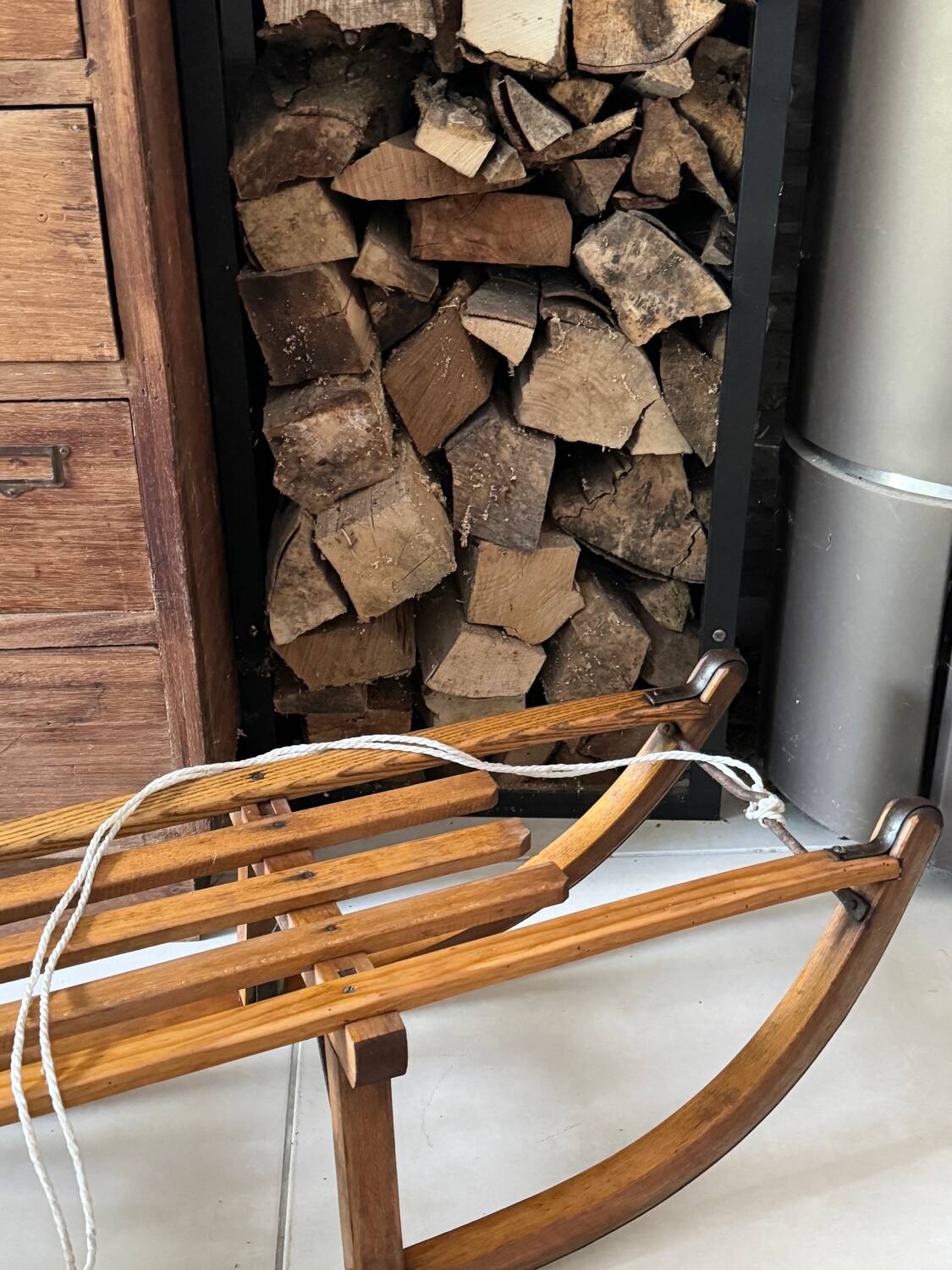 Old wooden sled Davos