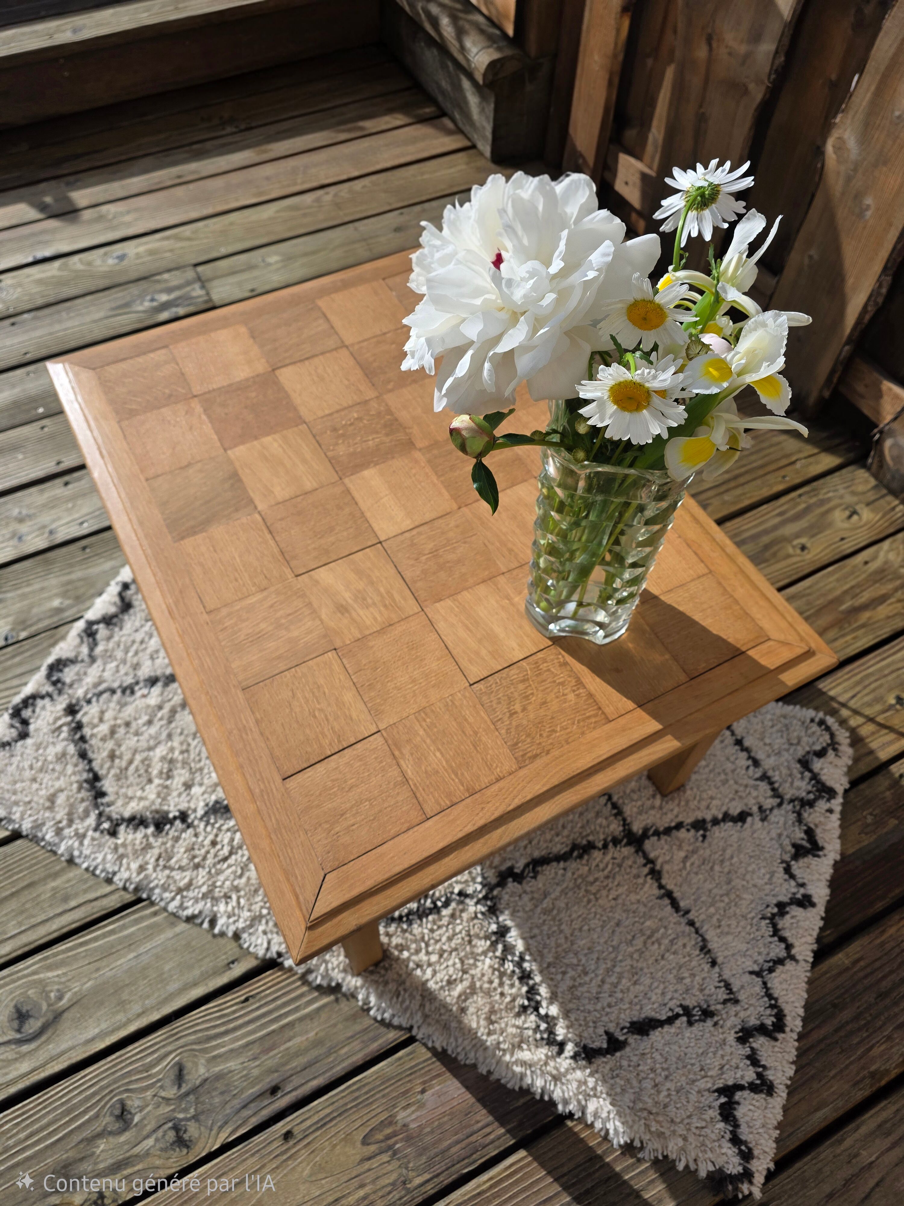 Antique solid oak coffee table