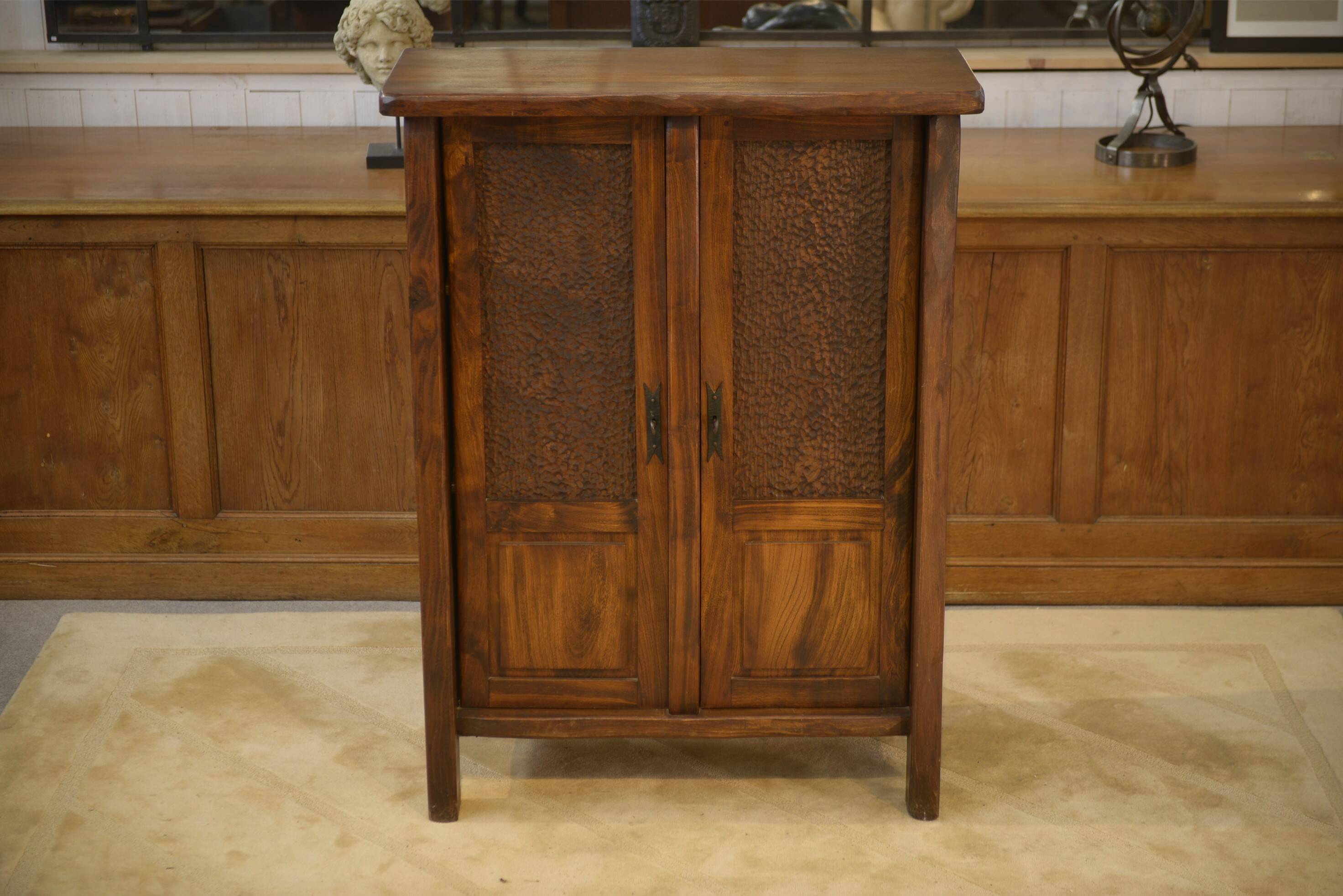 Brutalist Aranjou wardrobe in elm 1960s