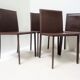 Series of 4 Italian leather chairs