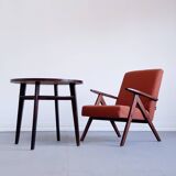 Mid Century Easy Chair Model B 310 Var in Rusty Brown Boucle