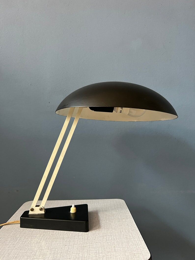 Black vintage flexible desk lamp by Hala
