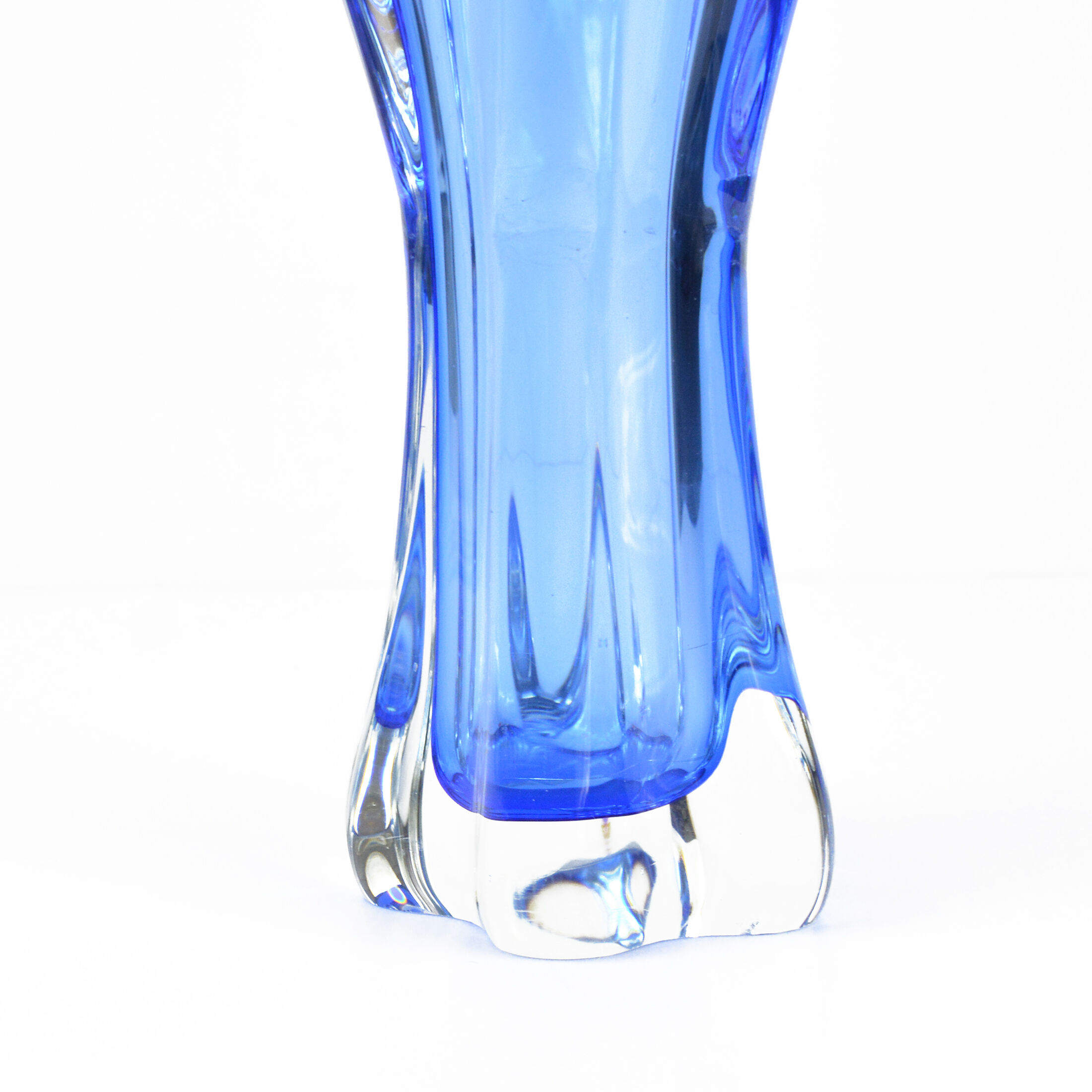 1960s cobalt vase, designed by J. Hospodka, Chribska Sklarna, Czechoslovakia