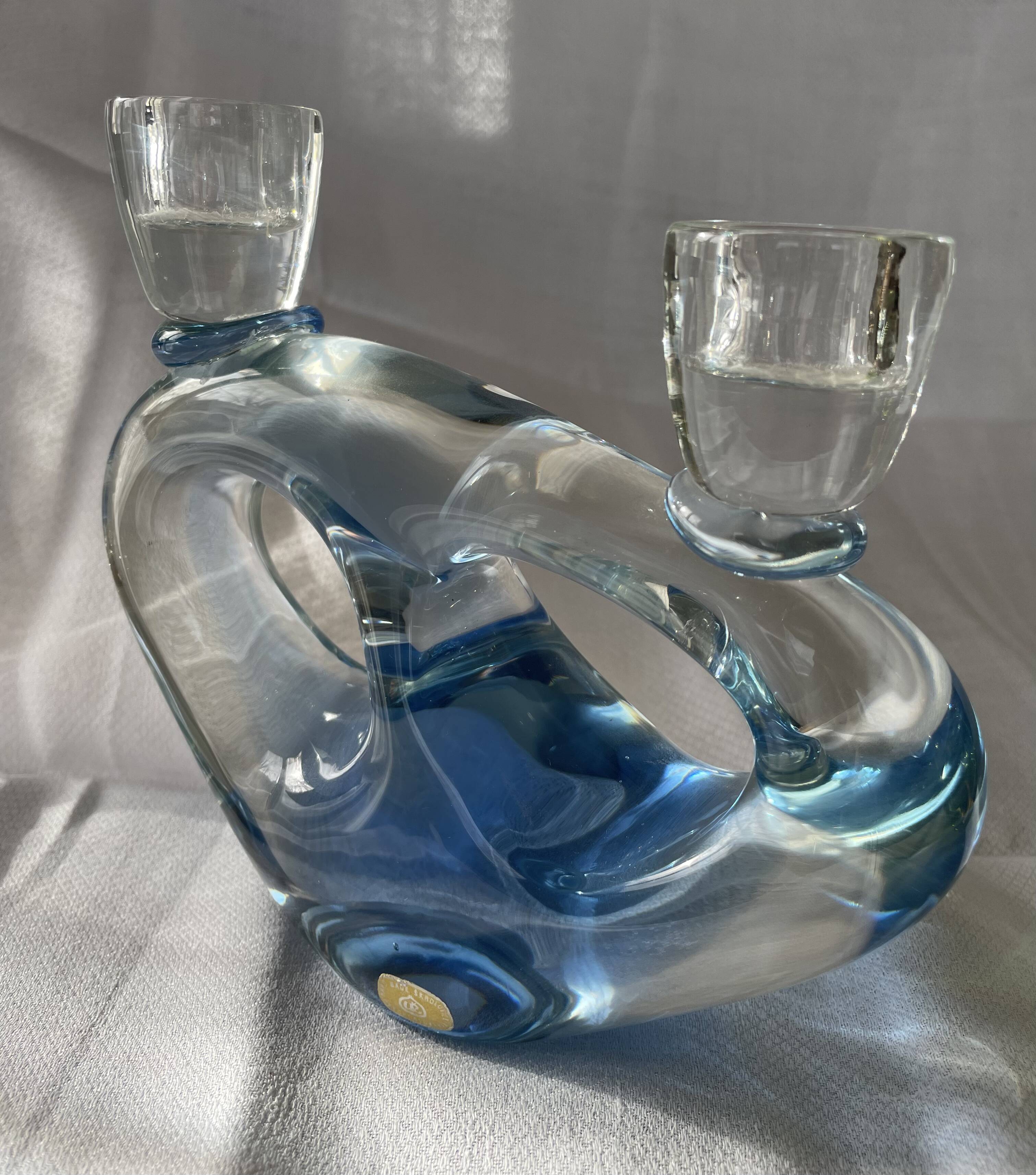 Bohemian crystal candle holders