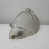 Partially frosted pressed glass wall lamp Art Deco Ezan icicle Jean Gau