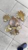 Vintage 70s HANS KOGL style gold sheet metal wall light with leaf motif