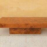 Vintage coffee table in elm magnifying glass