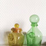 Two Biot bubble glass jars