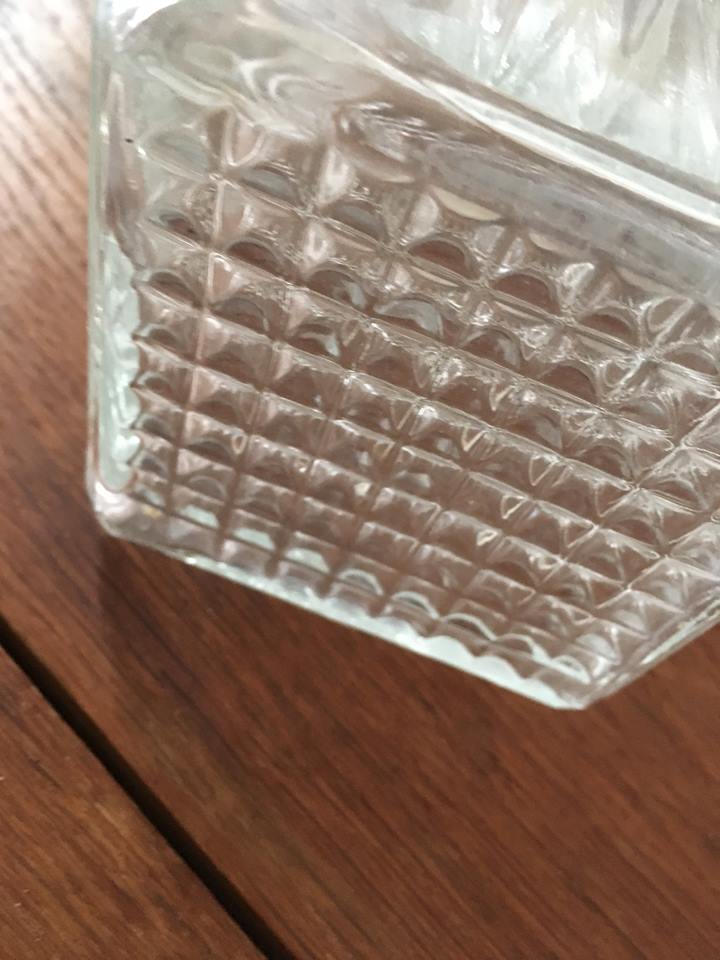 Vintage glass whiskey decanter