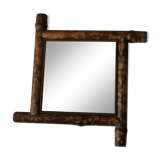 Beveled bamboo mirror 39 X 39 cm